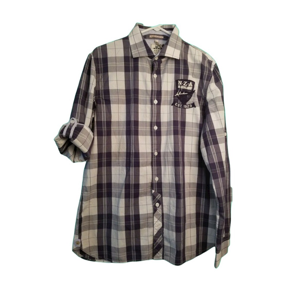 NZA NEW ZEALAND HERITAGE Men's shirt Long Sleeve size L pit to pit 23 in